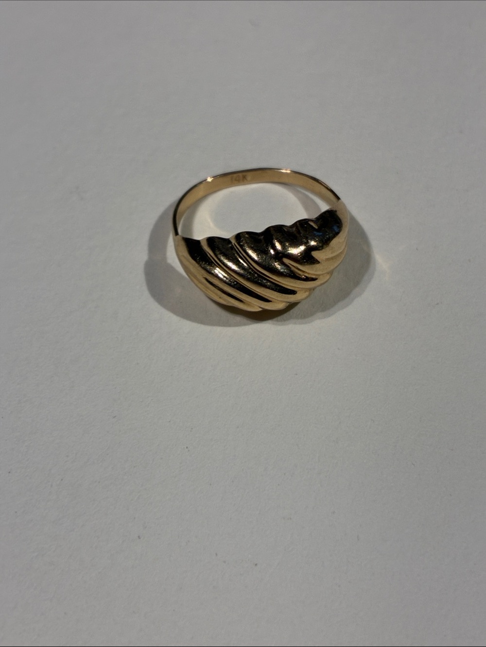 14K Gold ‘Croissant’ Ring.  
Size 5.  1.69 Grams